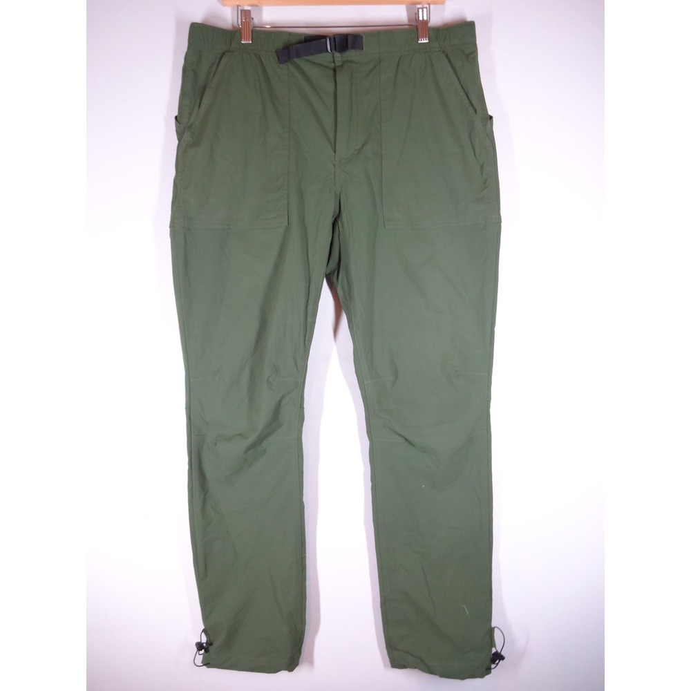 Topo Designs Tech Pants Mens 36 Olive Green Belt Gorpcore Hiking Utility Granola